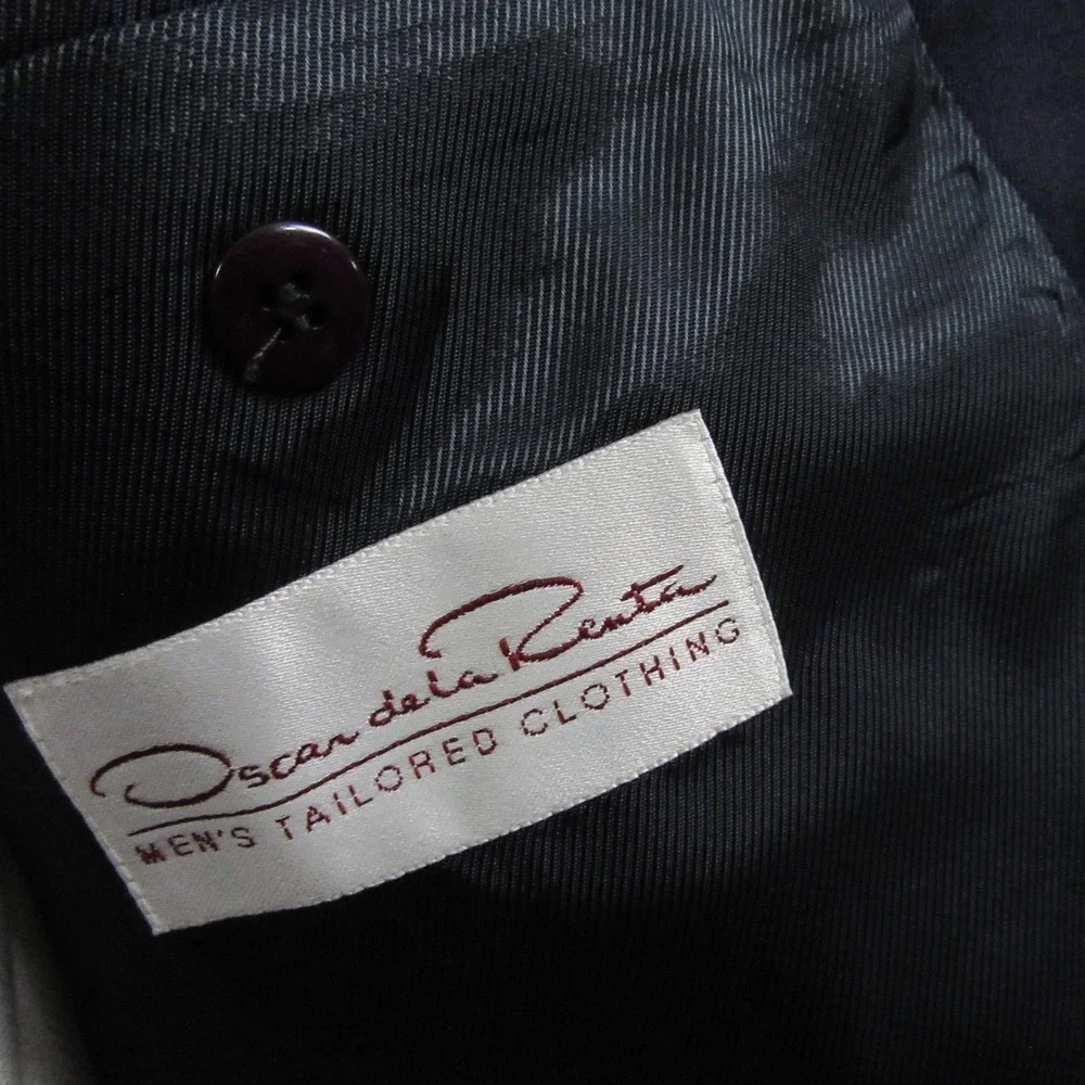 Oscar De La Renta Mens Classic Blue‎ Blazer 42S 100% Wool Sport Coat Ventless